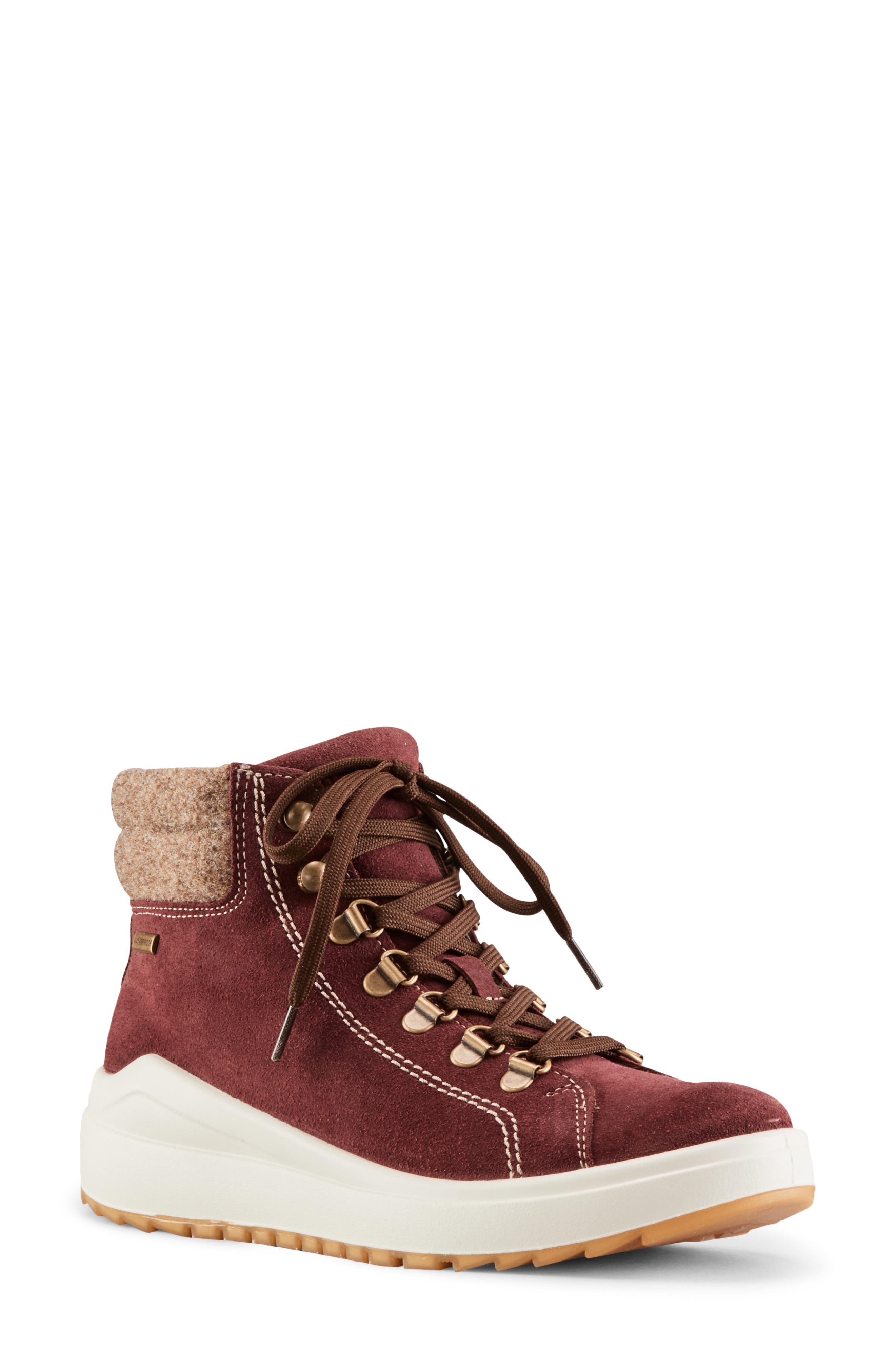 Treviso Waterproof Lace-Up Boot, Main, color, MERLOT
