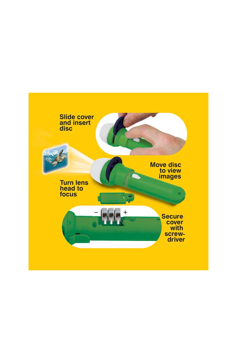 Brainstorm Toys Natural History Museum Sea Creatures Flashlight & Projector 24 Sea Life Images, Alternate, color, Green