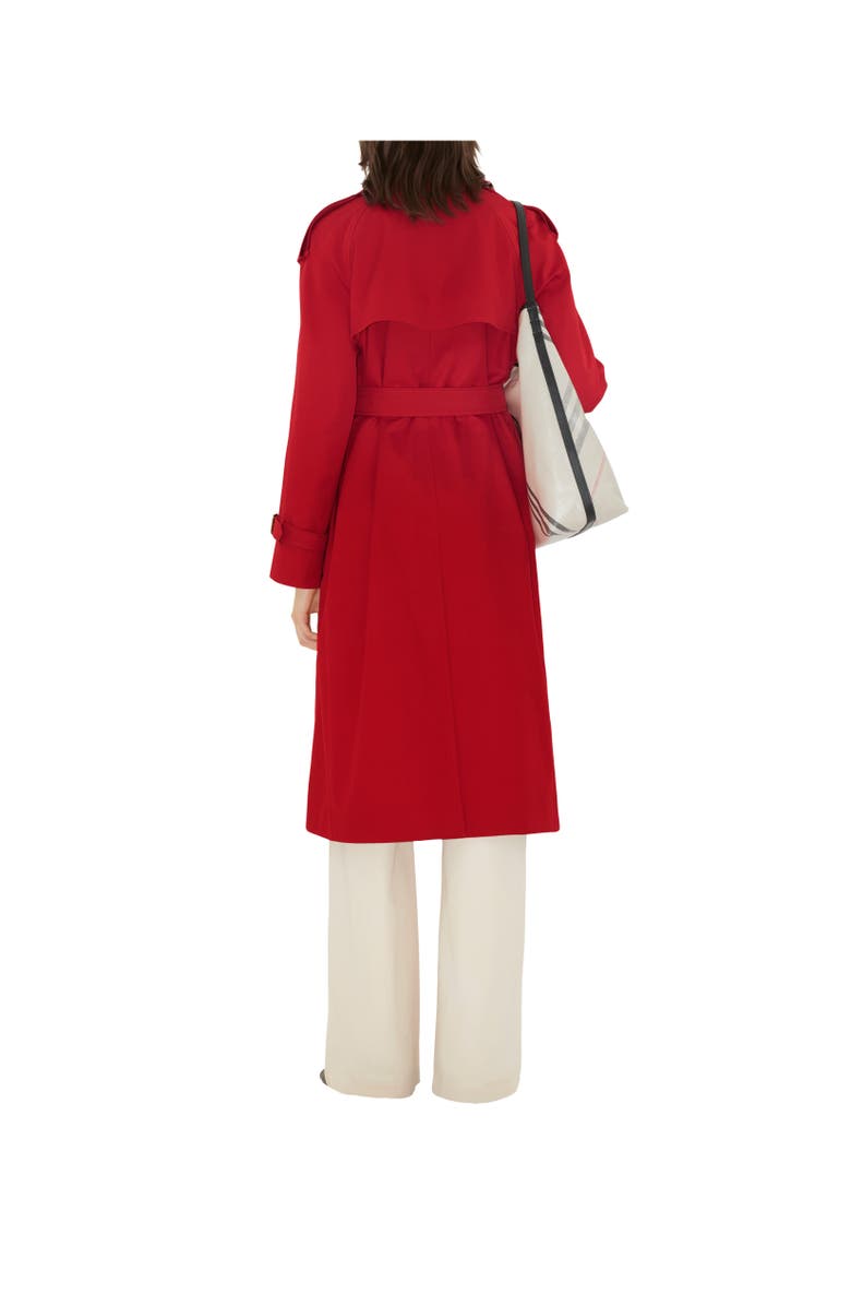 Burberry Long Castleford Trench Coat, Alternate, color, Currant Red