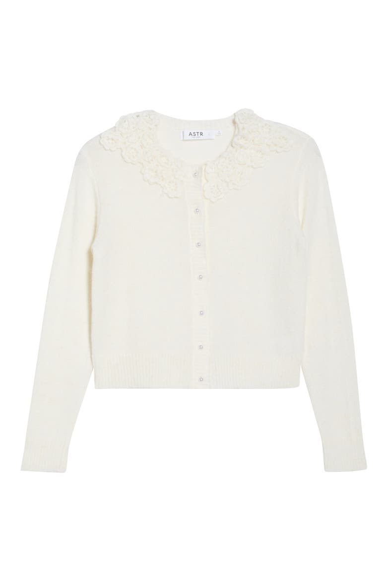 Meadow Lace Collar Cardigan, Alternate, color, OFF WHITE