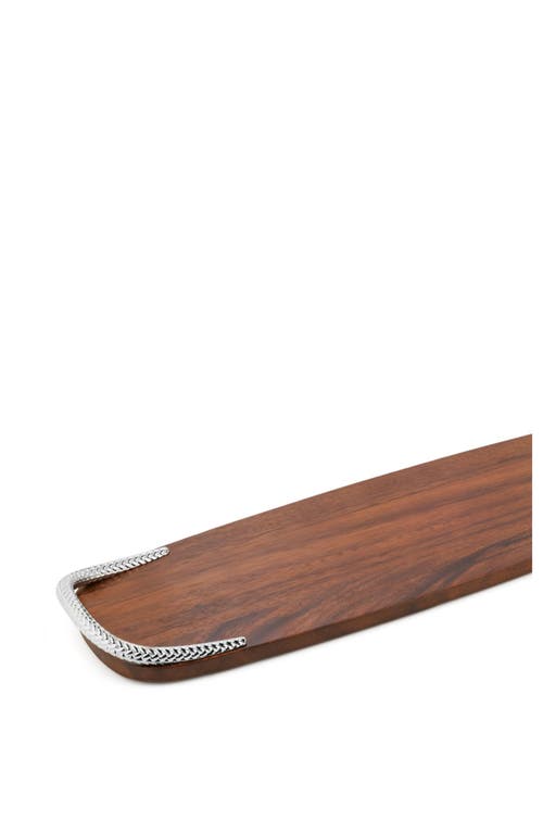 Nambe Nambé Wood Cheeseboard Tray With Handles In Brown