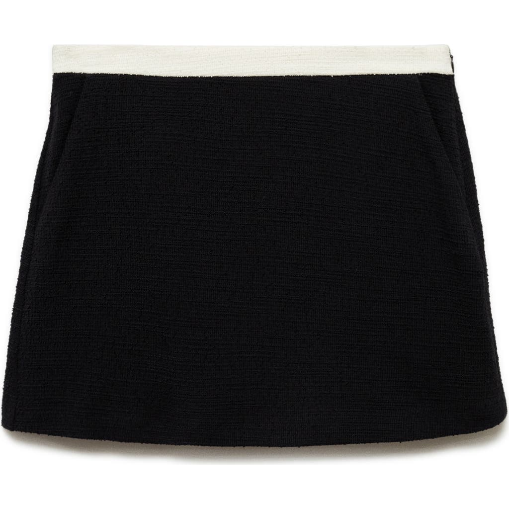 Mango Contast Waist Pencil Miniskirt