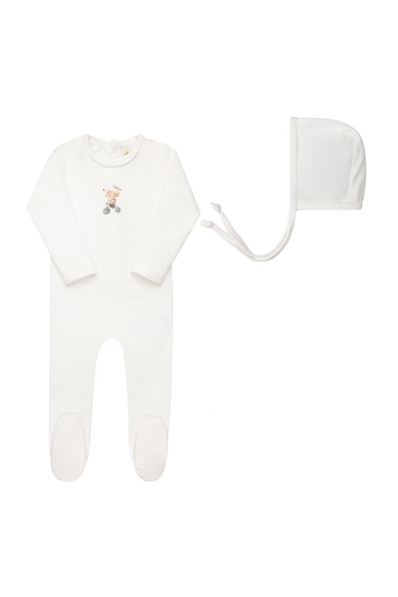 Playful Mouse Collection -  Footie + Bonnet, Main, color, Ivory/Blue