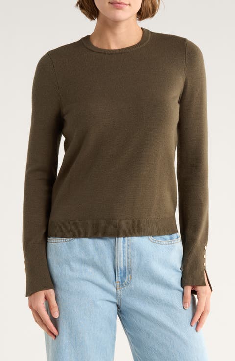 Split Cuff Crop Sweater