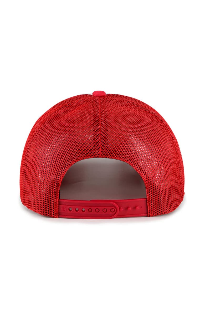 '47 Men's '47 White/Red Wisconsin Badgers Article Foam Front Trucker Hat, Alternate, color,