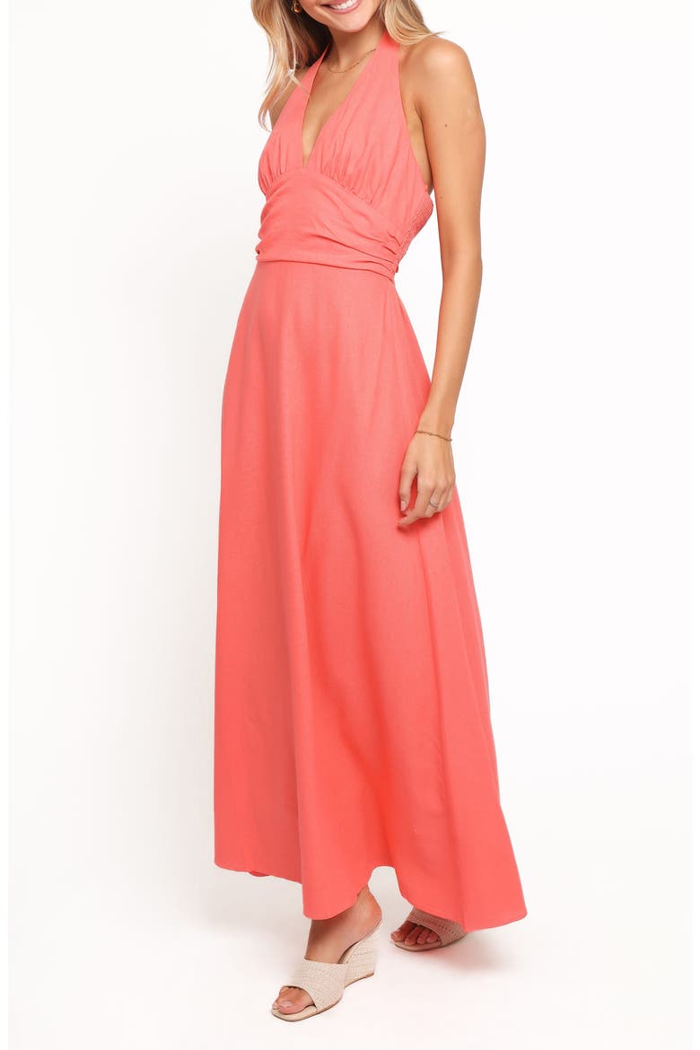 Marie Halter Maxi Dress, Alternate, color, CORAL
