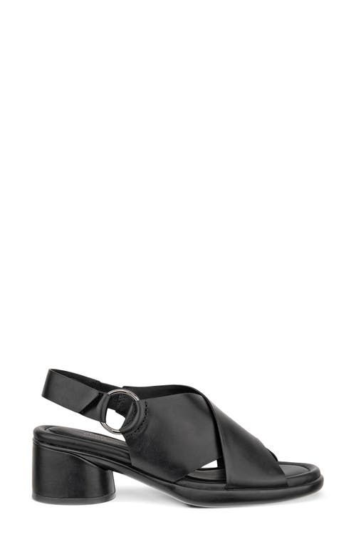 Ecco Cross Strap Slingback Sandal In Black