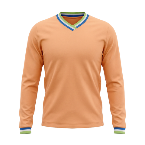 Ribbed V-Neck Long Sleeve Tee