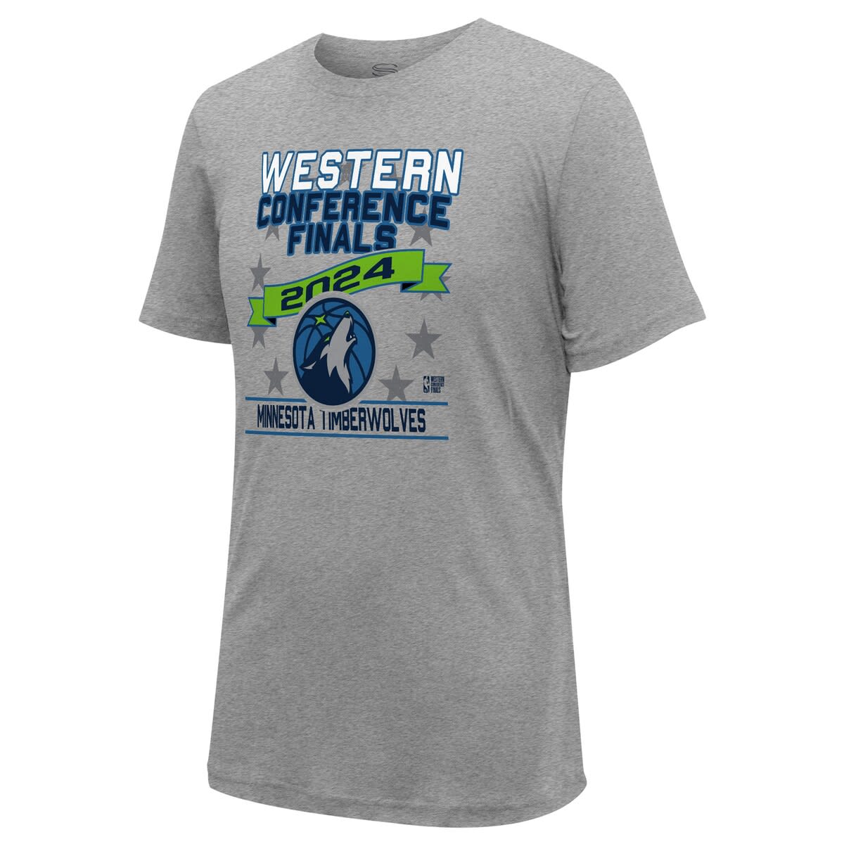 Unisex Stadium Essentials Heather Gray Minnesota Timberwolves 2024 Western Conference Finals T-Shirt - image 2
