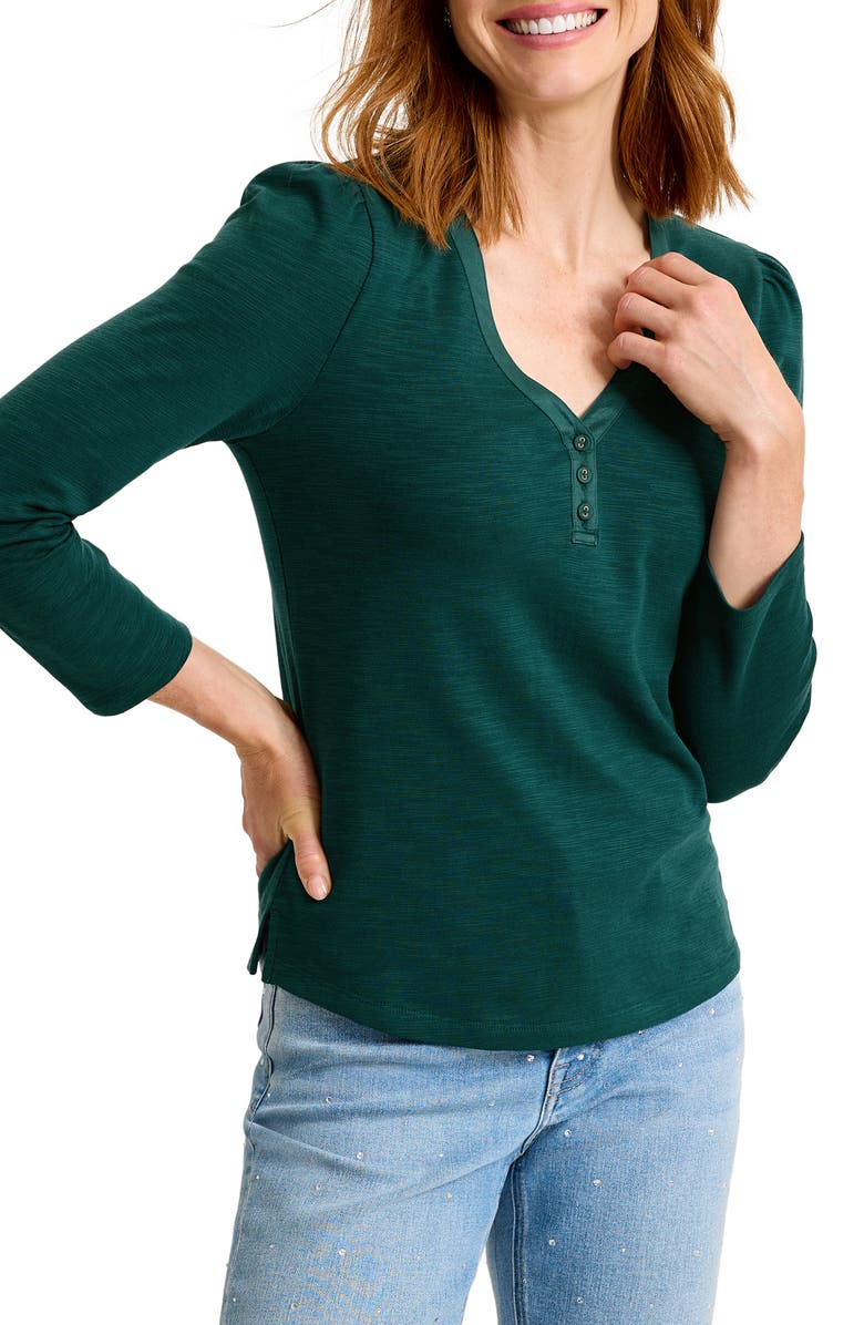 Tommy Bahama Ashby Stretch Cotton Slub Henley Top, Main, color, Briny Deep