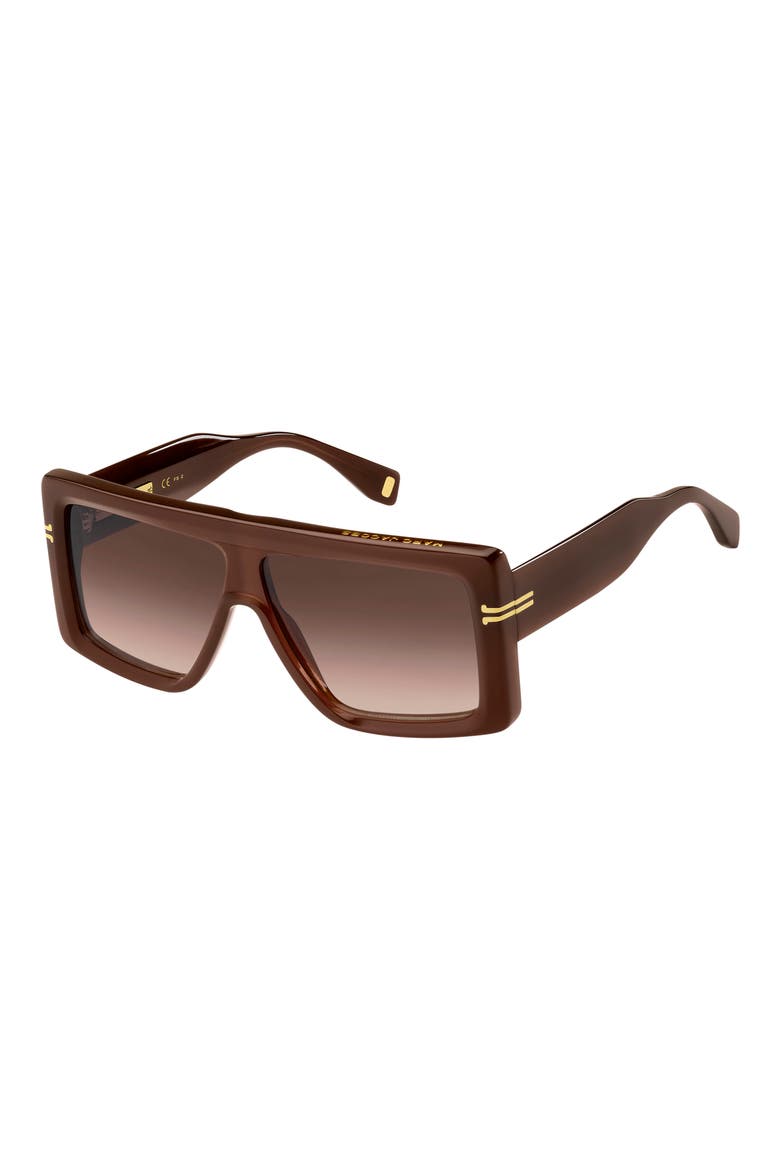59mm Gradient Flat Top Sunglasses, Alternate, color, BROWN / BROWN GRADIENT