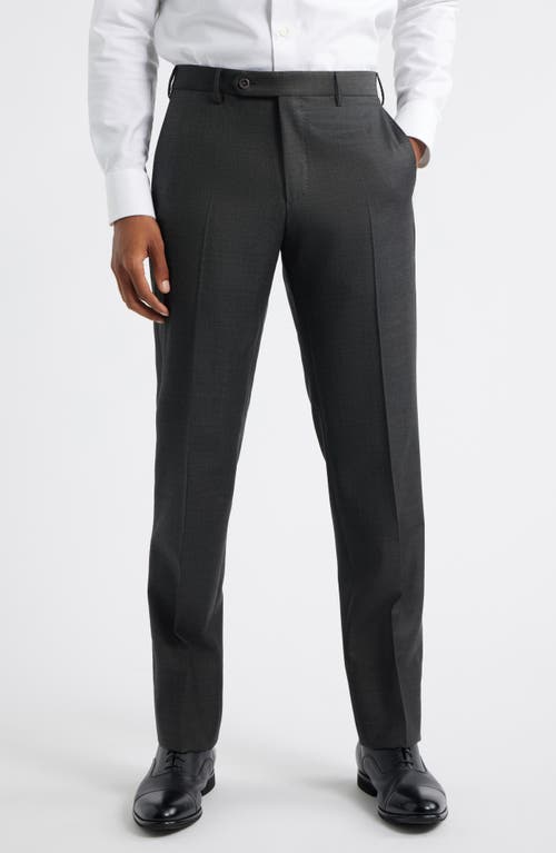 Zanella Parker Classic Wool Sharkskin Dress Pants in Olive 