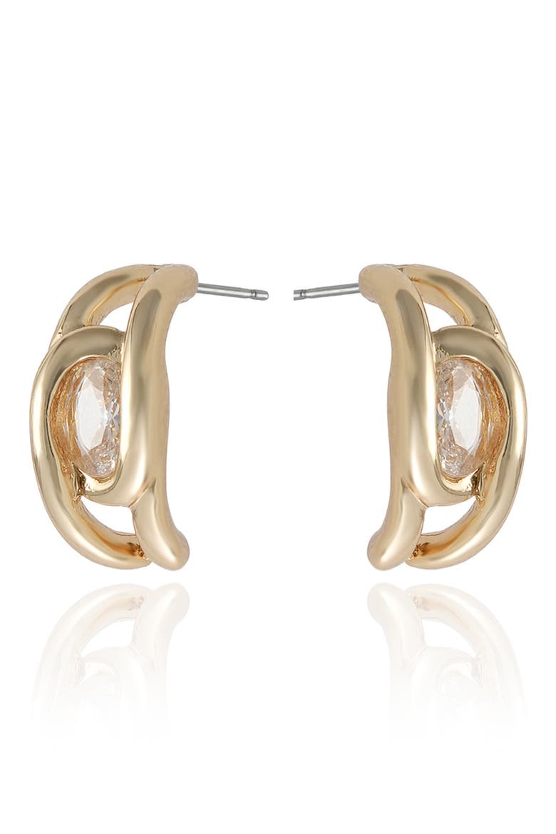 Dainty Sparkle Mini Hoop Earrings, Alternate, color, GOLD