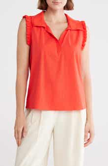 DR2 by Daniel Rainn Ruffle Collar Poplin Tank