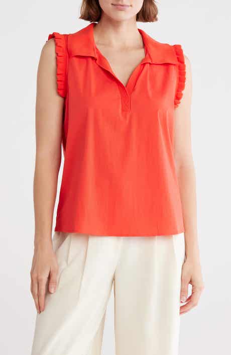 DR2 by Daniel Rainn Ruffle Collar Poplin Tank