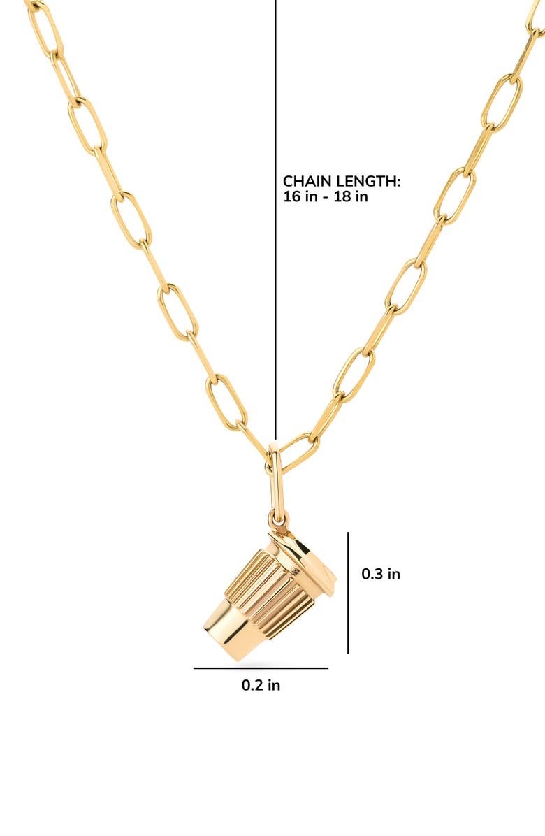 Ana Luisa Solid Yellow Gold - Coffee Charm Necklace, Alternate, color, 