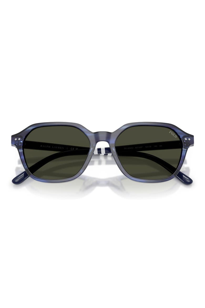54mm Irregular Sunglasses, Alternate, color, SHINY STRIPED BLUE / DARK GREY