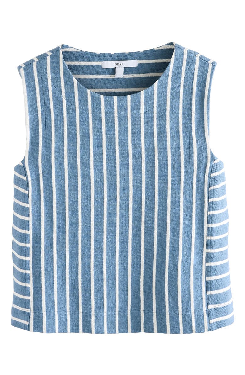 NEXT Stripe Sleeveless Cotton Terry Top, Main, color, White