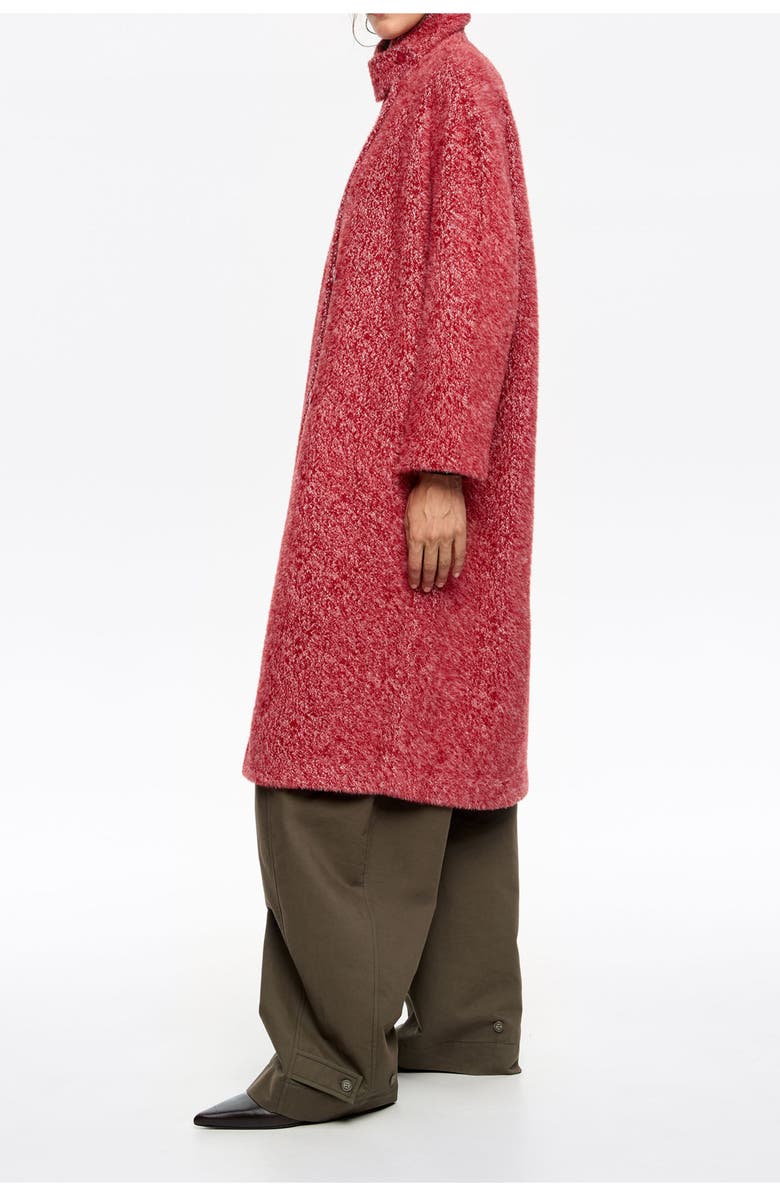 Bimba y Lola Structured Fur Coat, Alternate, color, Red