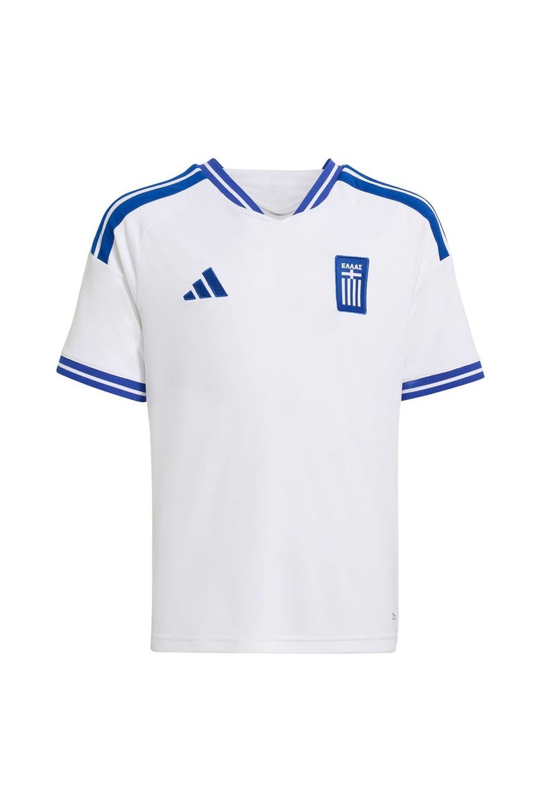 Youth adidas White Greece National Team FIFA x World Cup 2026 Replica Jersey, Alternate, color, White