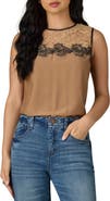 Wit & Wisdom Lace Trim Sleeveless Top