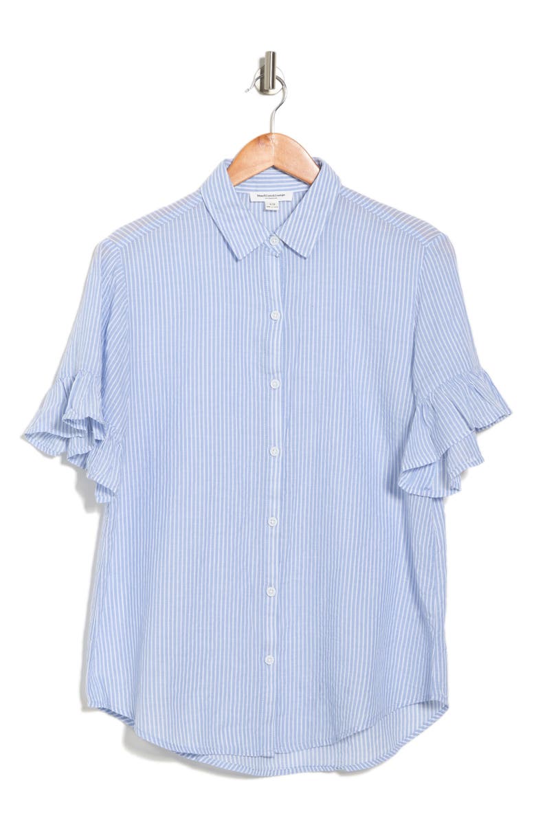 beachlunchlounge Nisa Stripe Button-Down Shirt, Alternate, color, 