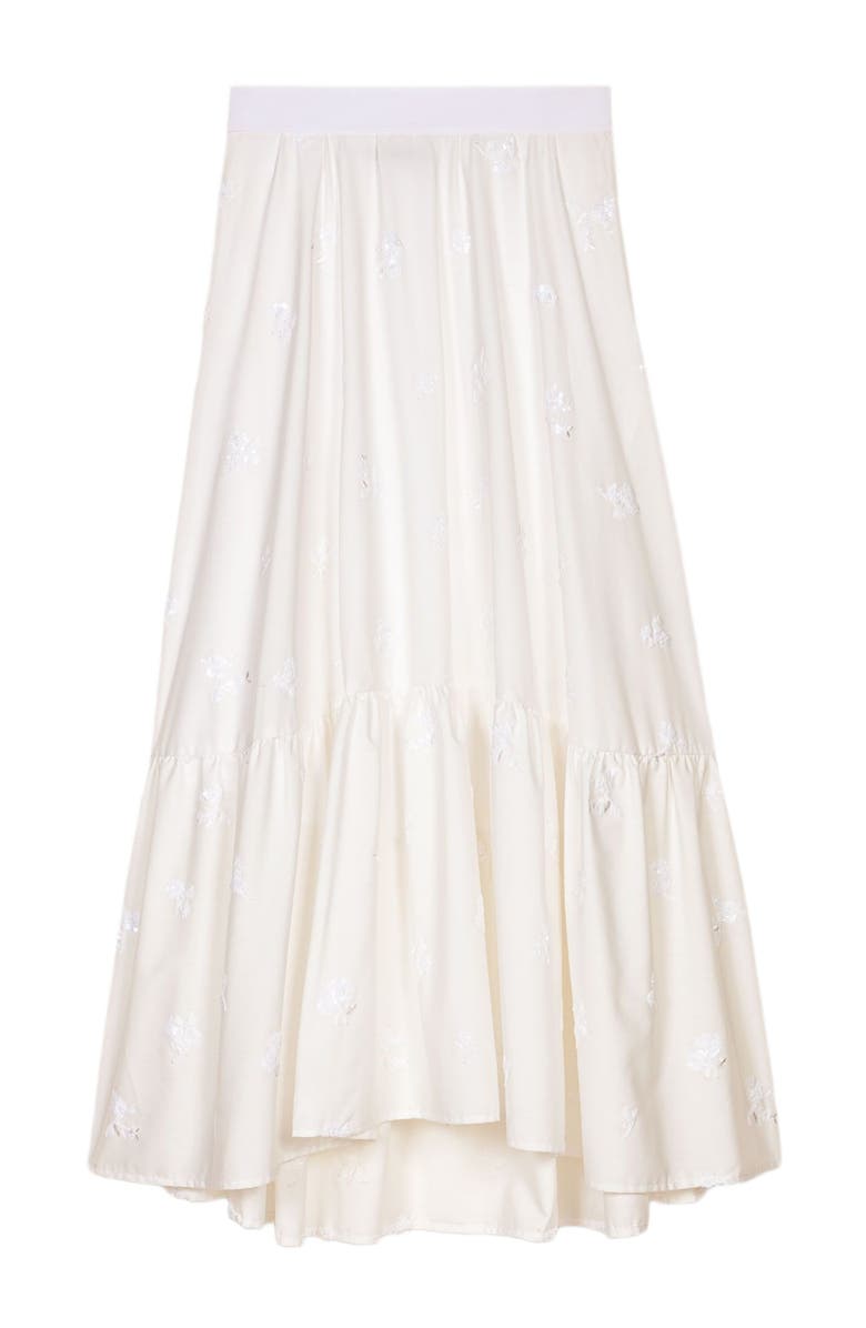 maje Long embroidered skirt, Alternate, color,