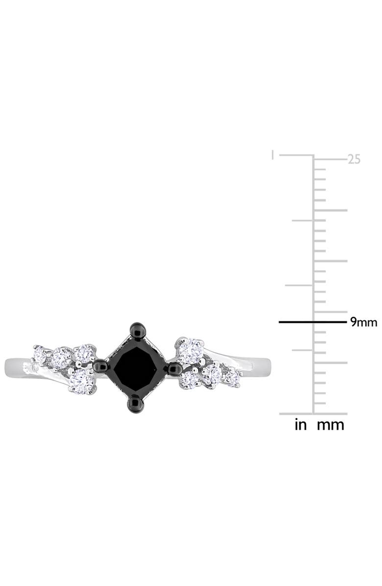 Julianna B. Black & White Diamond Princess-Cut Cluster Ring 14k, Alternate, color, 14K White Gold
