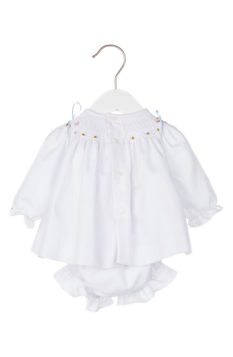 Luli & Me Smocked Bishop Dress & Bonnet Set, Alternate, color, 
