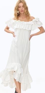 H&M Ruffle-trimmed off-the-shoulder dress