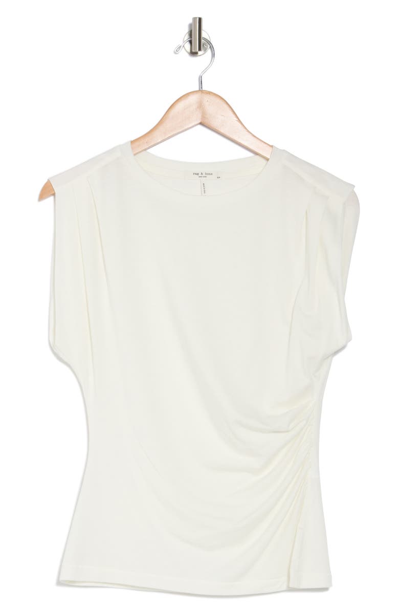 rag & bone The Jersey Pleat Tank, Alternate, color, Ivory
