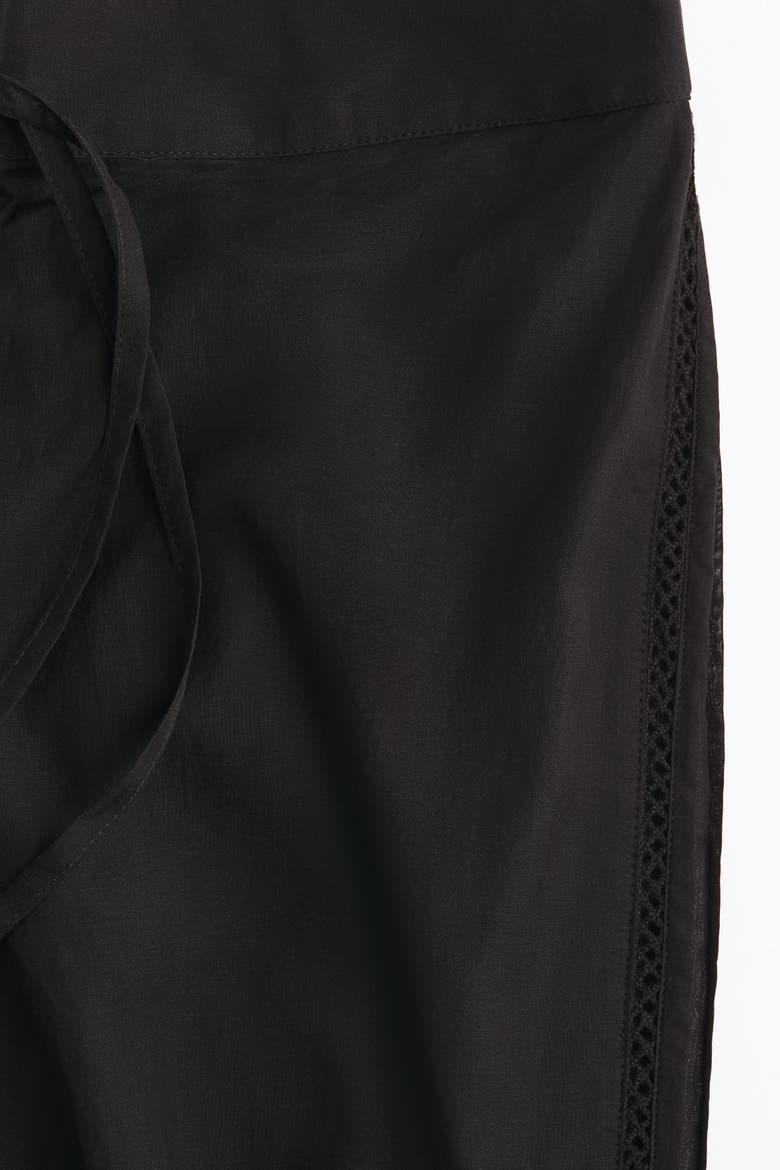 Lace-trimmed Pyjama Bottoms, Alternate, color, Black
