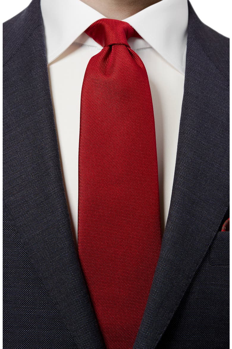 Solid Silk Tie, Alternate, color, PINK/RED