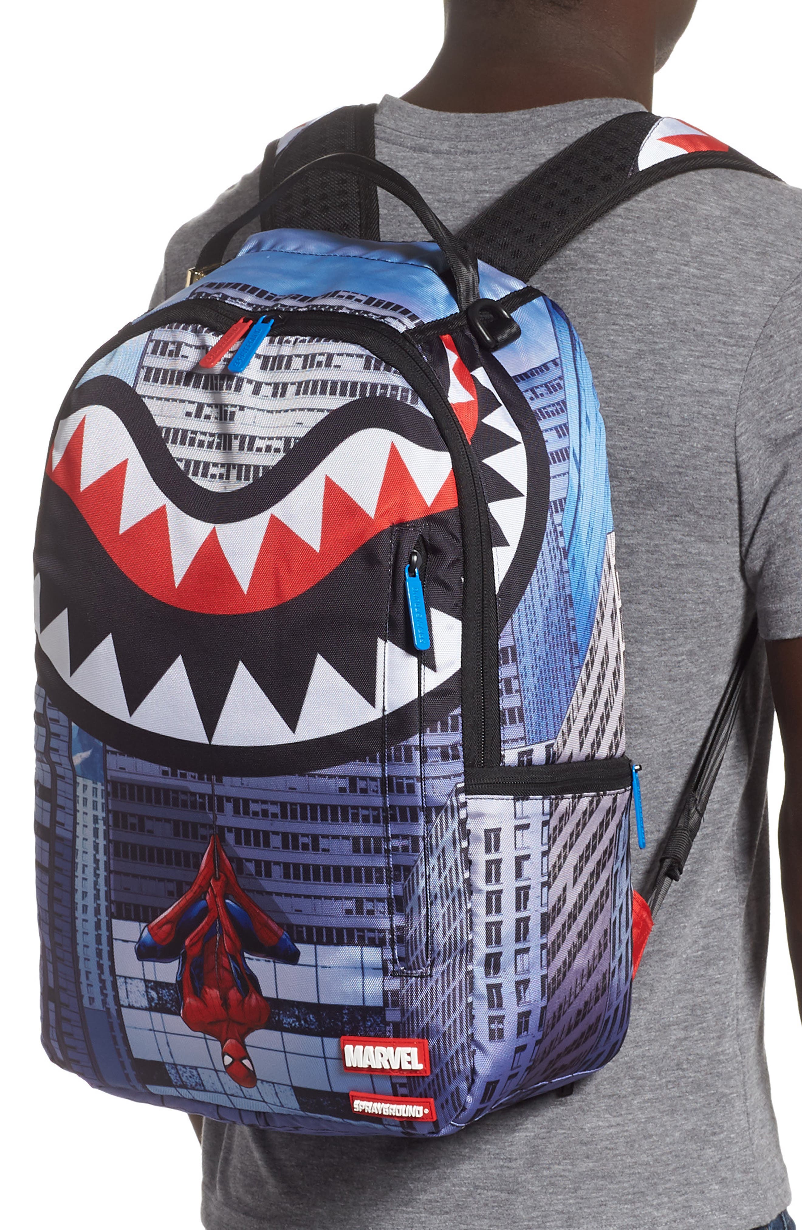 Sprayground Spiderman Upside Down Backpack, Alternate, color, 