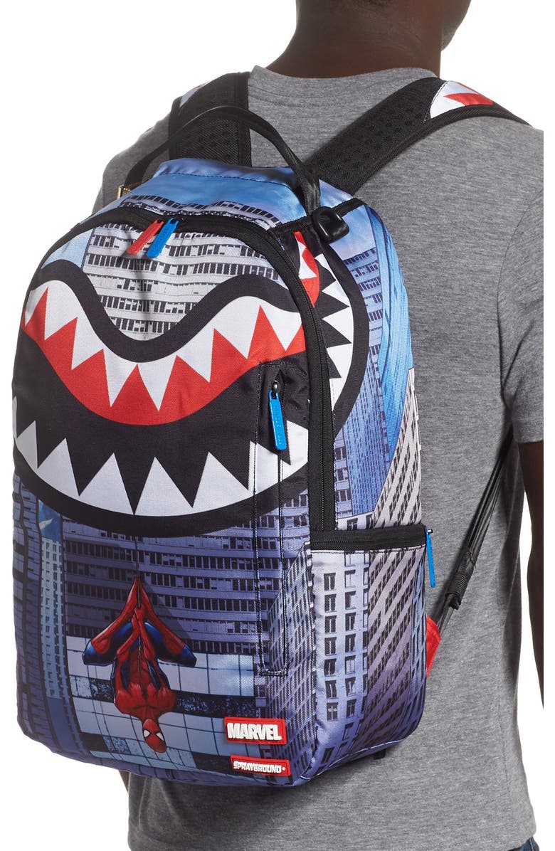 Sprayground Spiderman Upside Down Backpack, Alternate, color,