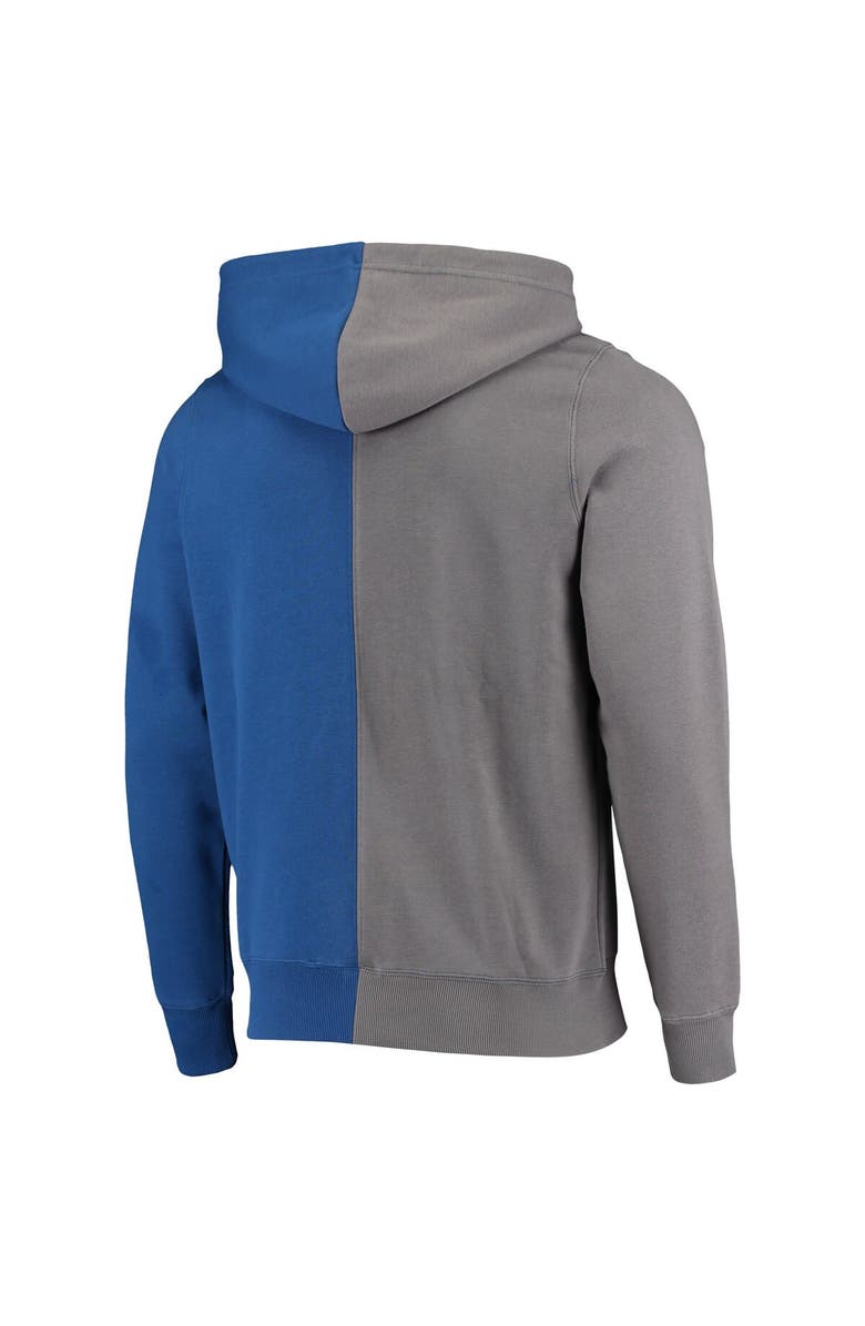 New Era Men's New Era Gray/Royal Philadelphia 76ers Diagonal French Terry Color Block Pullover Hoodie, Alternate, color, 