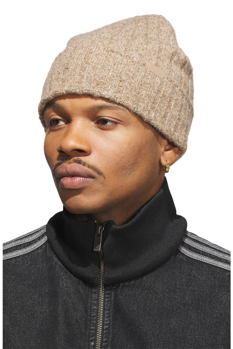 Gender Inclusive Ribbed Beanie, Alternate, color, KHAKI/ KHAKI