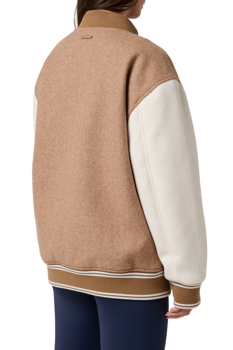Clubside Varsity Bomber Jacket, Alternate, color, HEATHER CHESTNUT MULTI