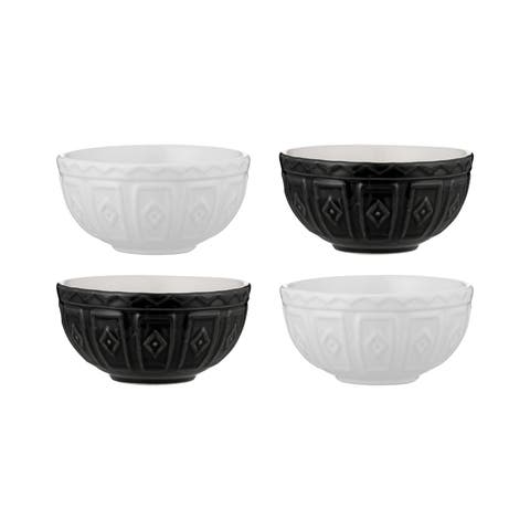 Color Mix Mini Prep Bowls, Black and Cream, Set of 4