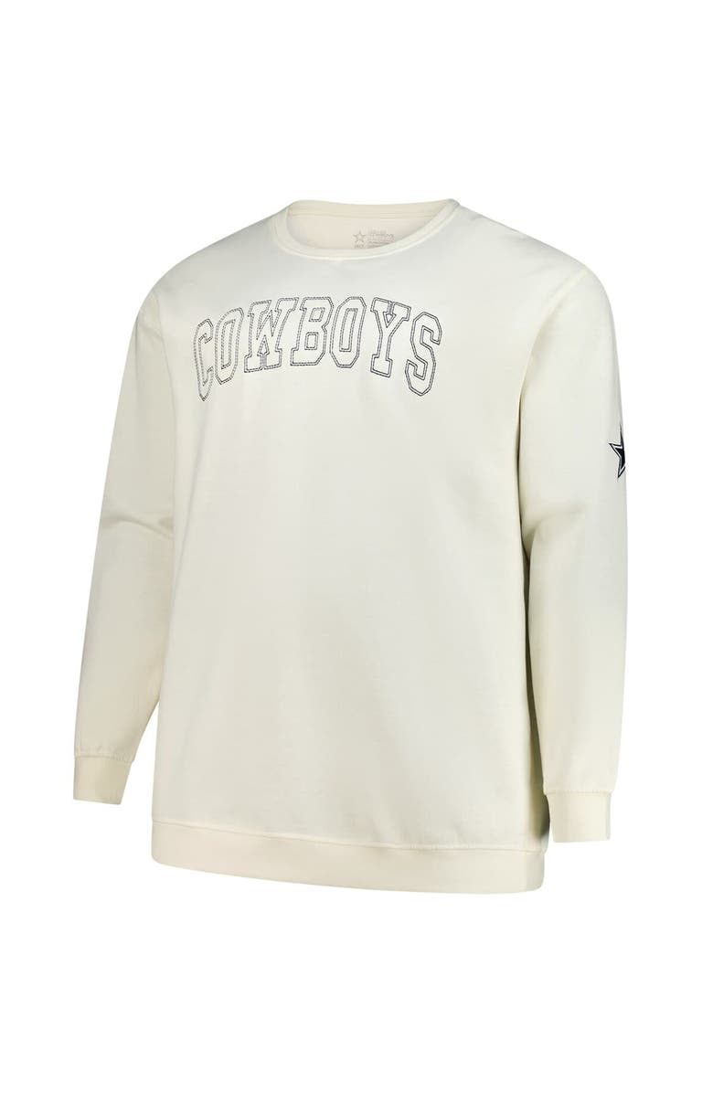 PROFILE Men's Profile Cream Dallas Cowboys Big & Tall Fleece Sweatshirt, Alternate, color, Cream