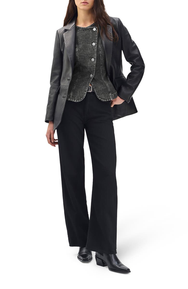 rag & bone Miramar Olivia Ponte Vest, Alternate, color, Washed Black