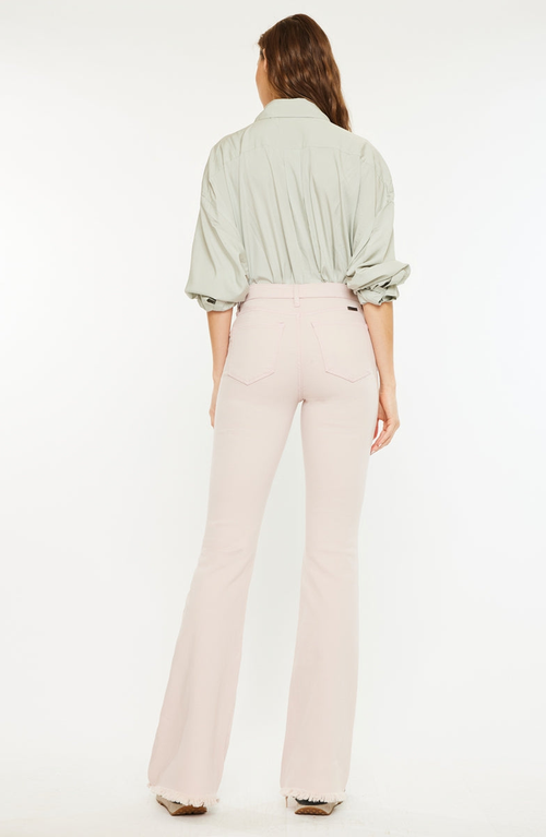 Kancan Ricola High Rise Flare Jeans In Pink
