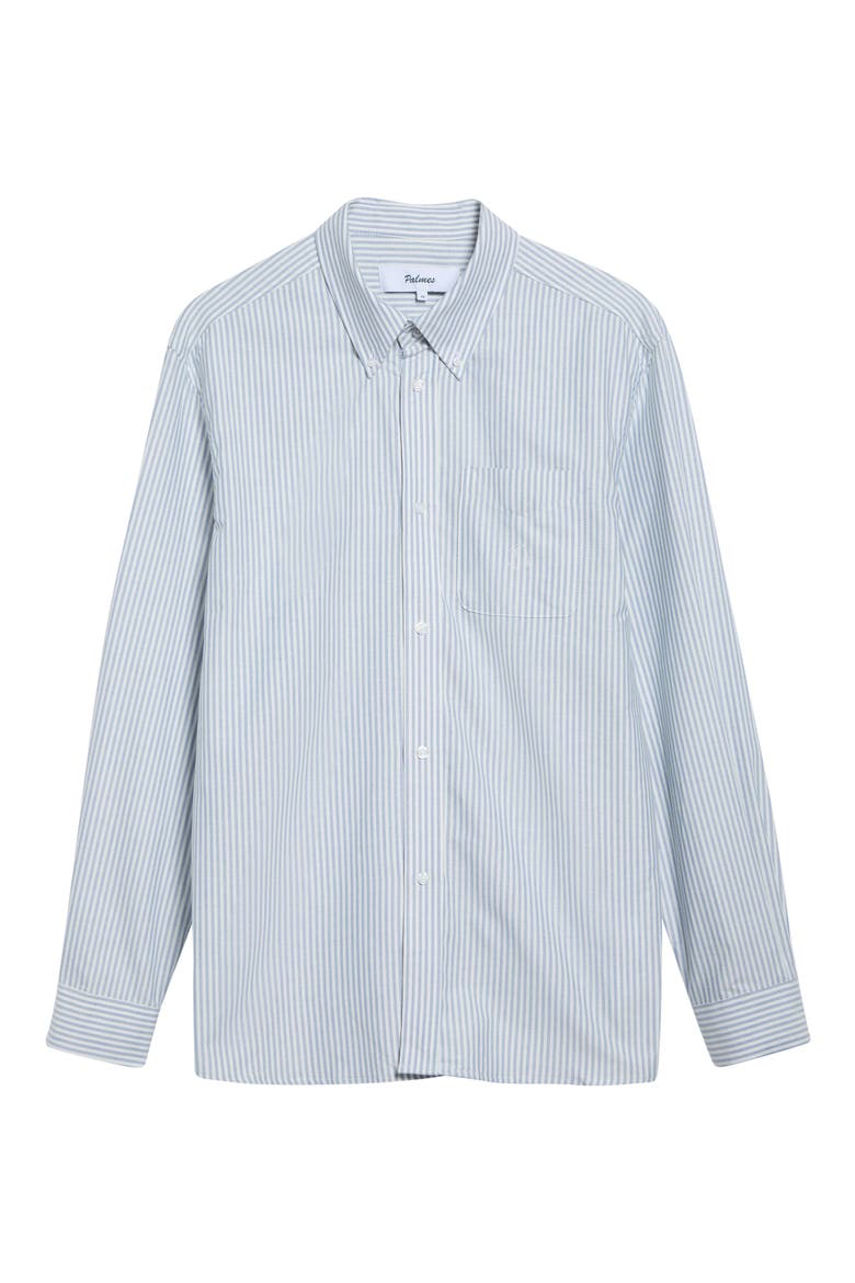 Deuce Stripe Button-Down Shirt, Main, color, BLUE STRIPE