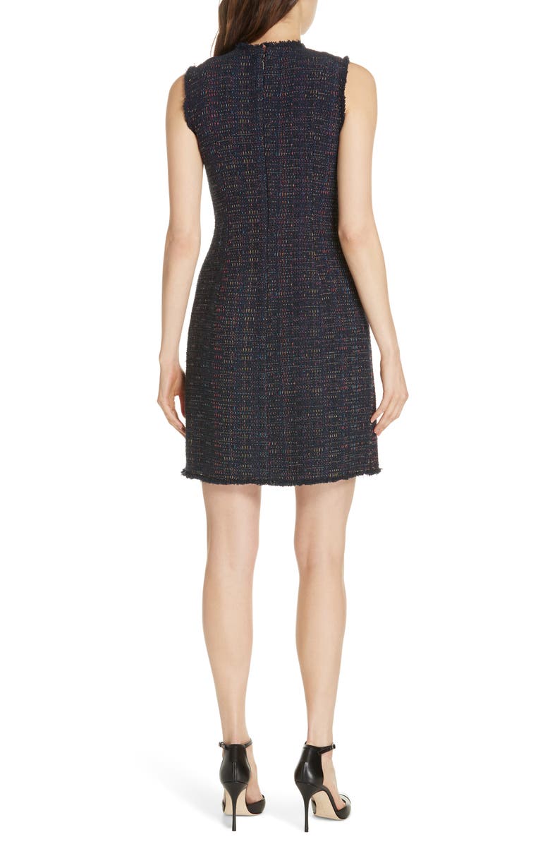 Rebecca Taylor Rainbow Tweed Fit & Flare Dress, Alternate, color, 