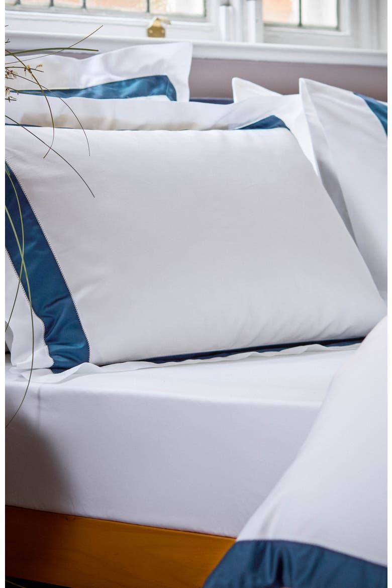 Balmoral Luxury Cotton Sateen Flat Sheets, Alternate, color, Navy Blue