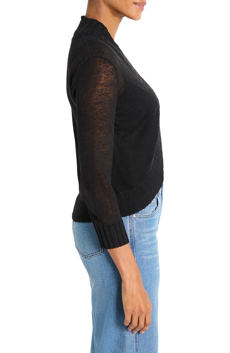 NIC+ZOE Linen Blend Bolero Cardigan, Alternate, color, Black Onyx