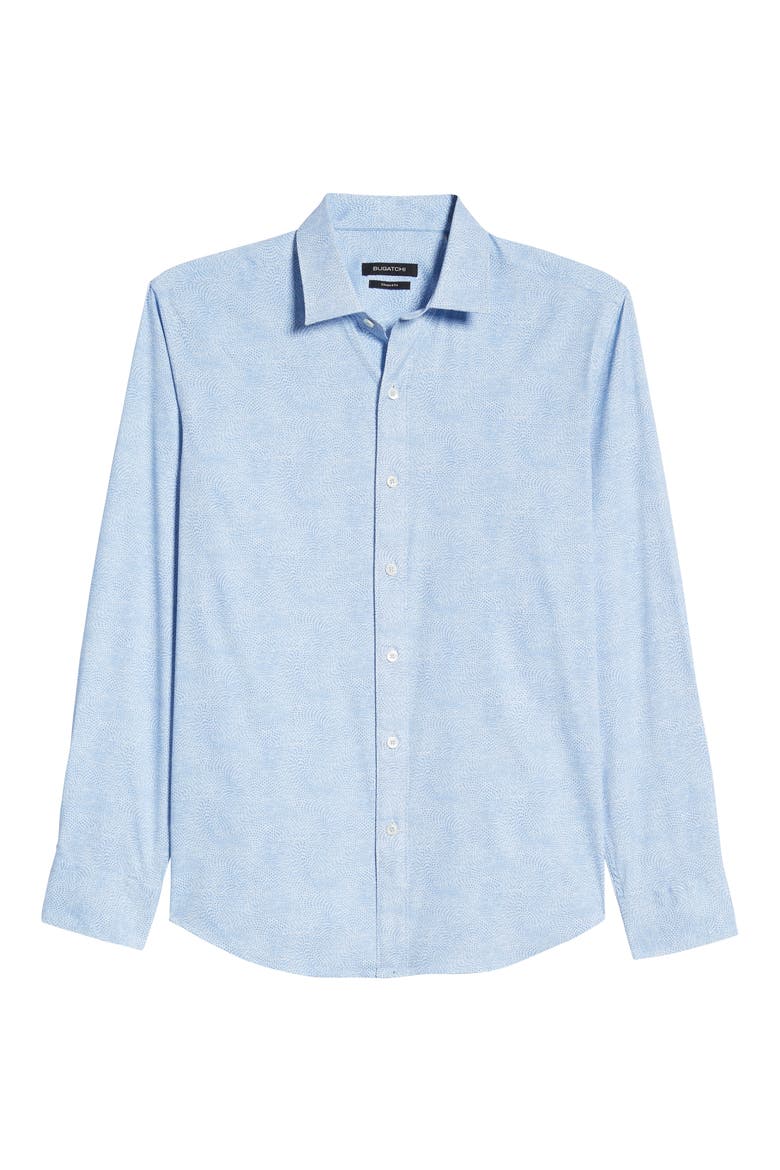 Shaped Fit Button-Up Performance Shirt, Alternate, color, SKY