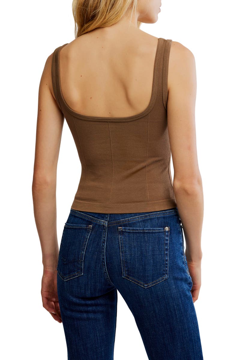 Free People Simply Soft Cotton Blend Tank, Alternate, color, Teak