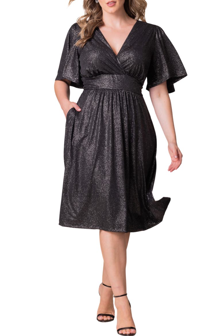 Crystal Cove Metallic Cocktail Dress, Main, color, SILVER STARLIGHT