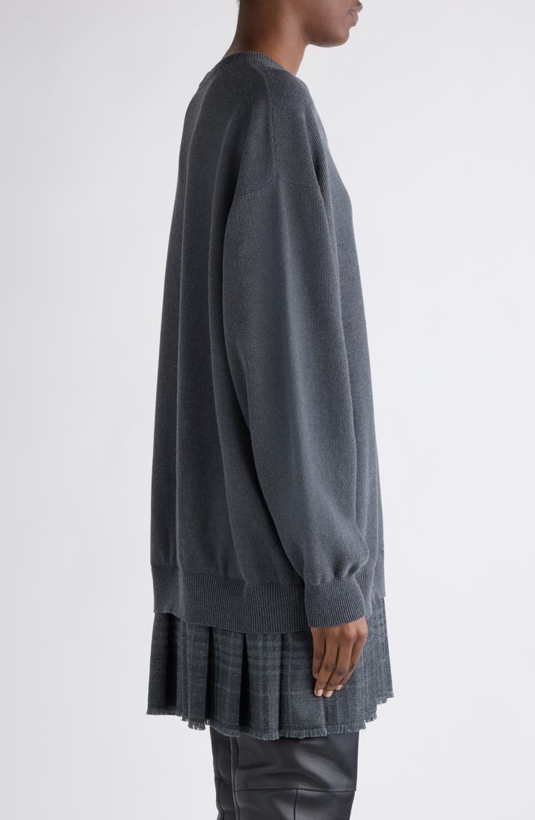 Balenciaga Long Sleeve Layered Sweater Dress, Alternate, color, 1167 Heather Grey